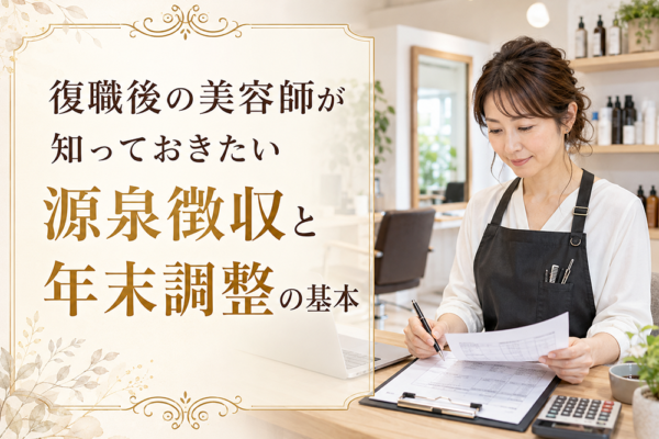 復職後の美容師が知っておきたい源泉徴収と年末調整の基本
