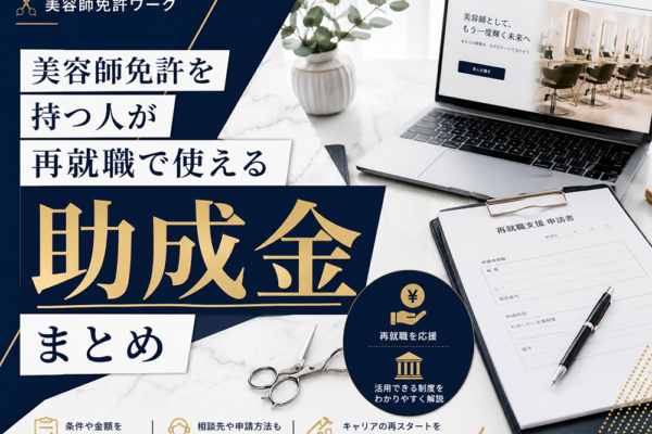 美容師免許を持つ人が再就職で使える助成金まとめ