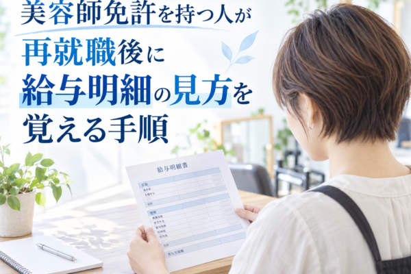 美容師免許を持つ人が再就職後に給与明細の見方を覚える手順